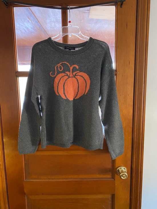 State of Mind Sweaters - State Of Mine Gray Pumpkin Sweater Size Large